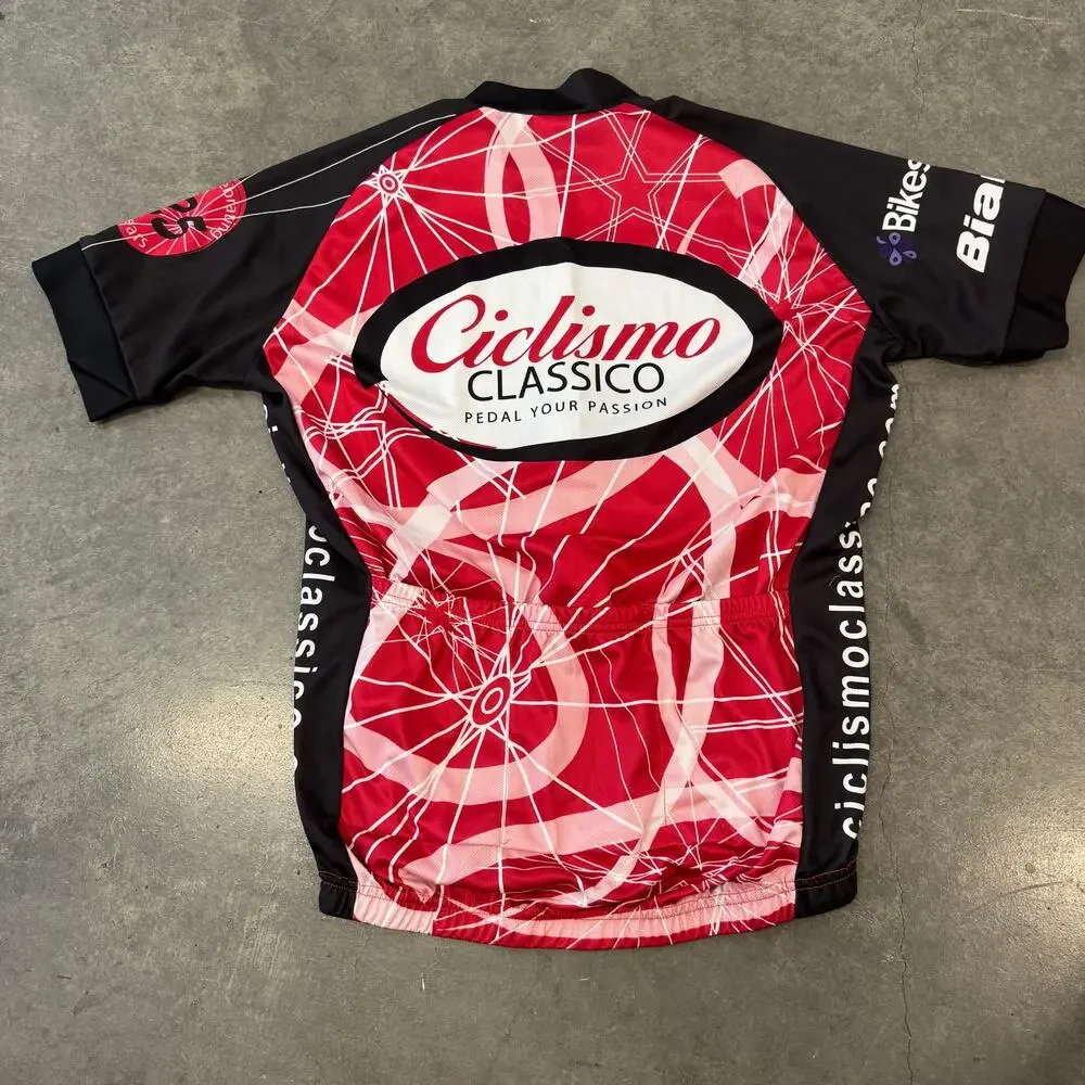 Vintage Y2K Ciclismo Classico Cycling Bike Jersey Red Black XL - Picture 2 of 5